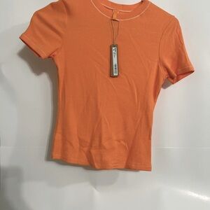 SKIMS Brand New Apricot Cotton Ribbed Shirt